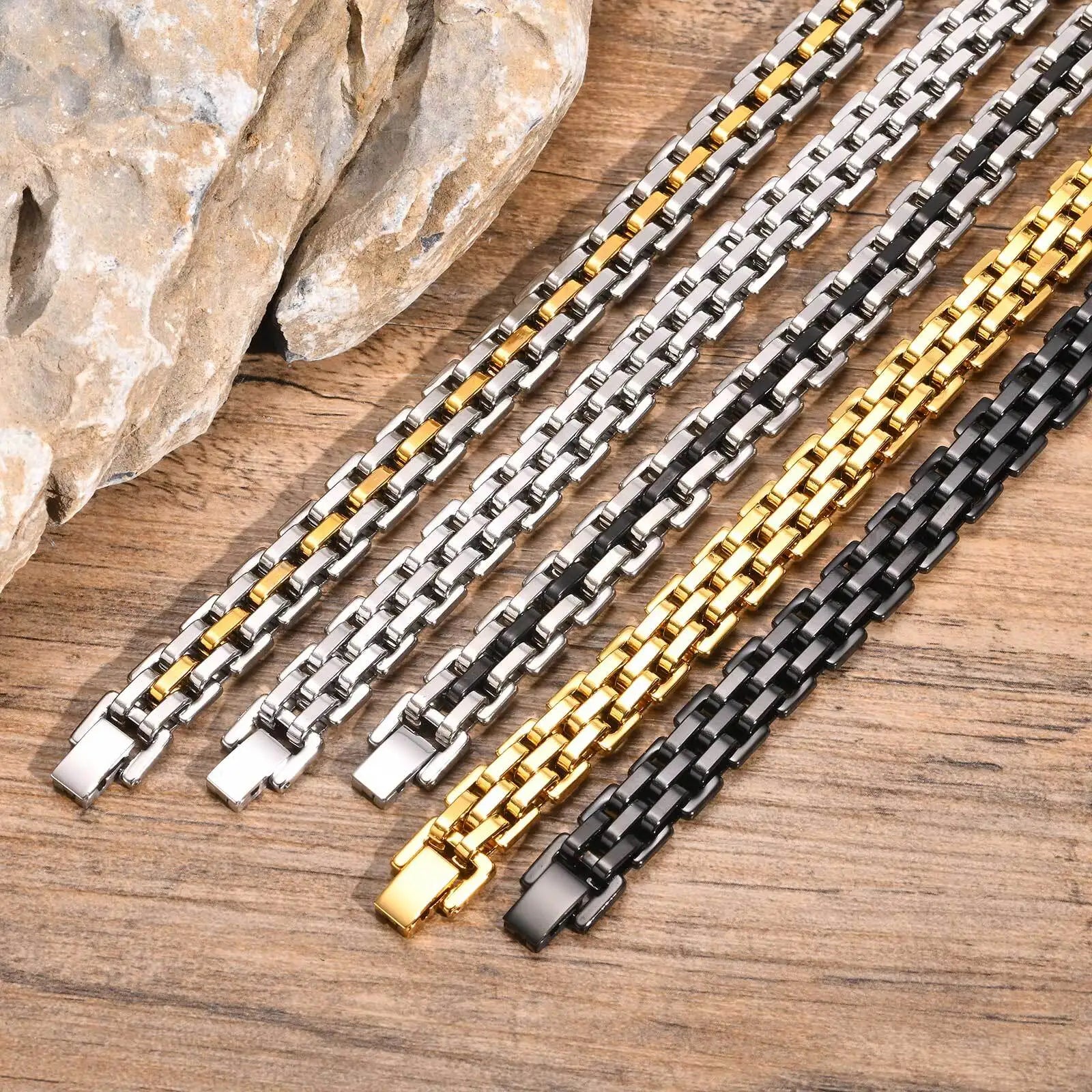 Two-Tone Stainless Steel Bracelet