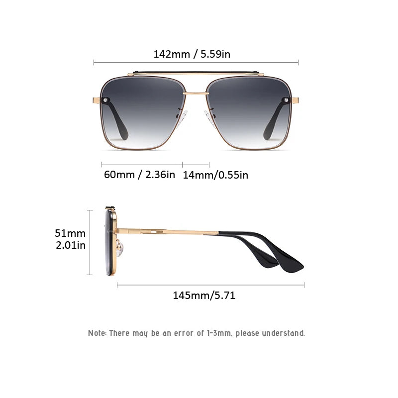 Gradient Metal Frame Sunglasses