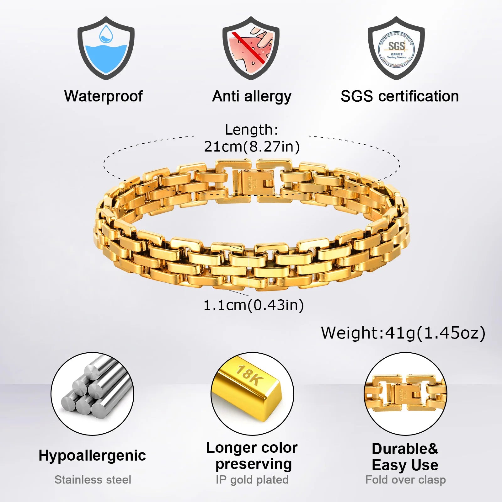 Two-Tone Stainless Steel Bracelet