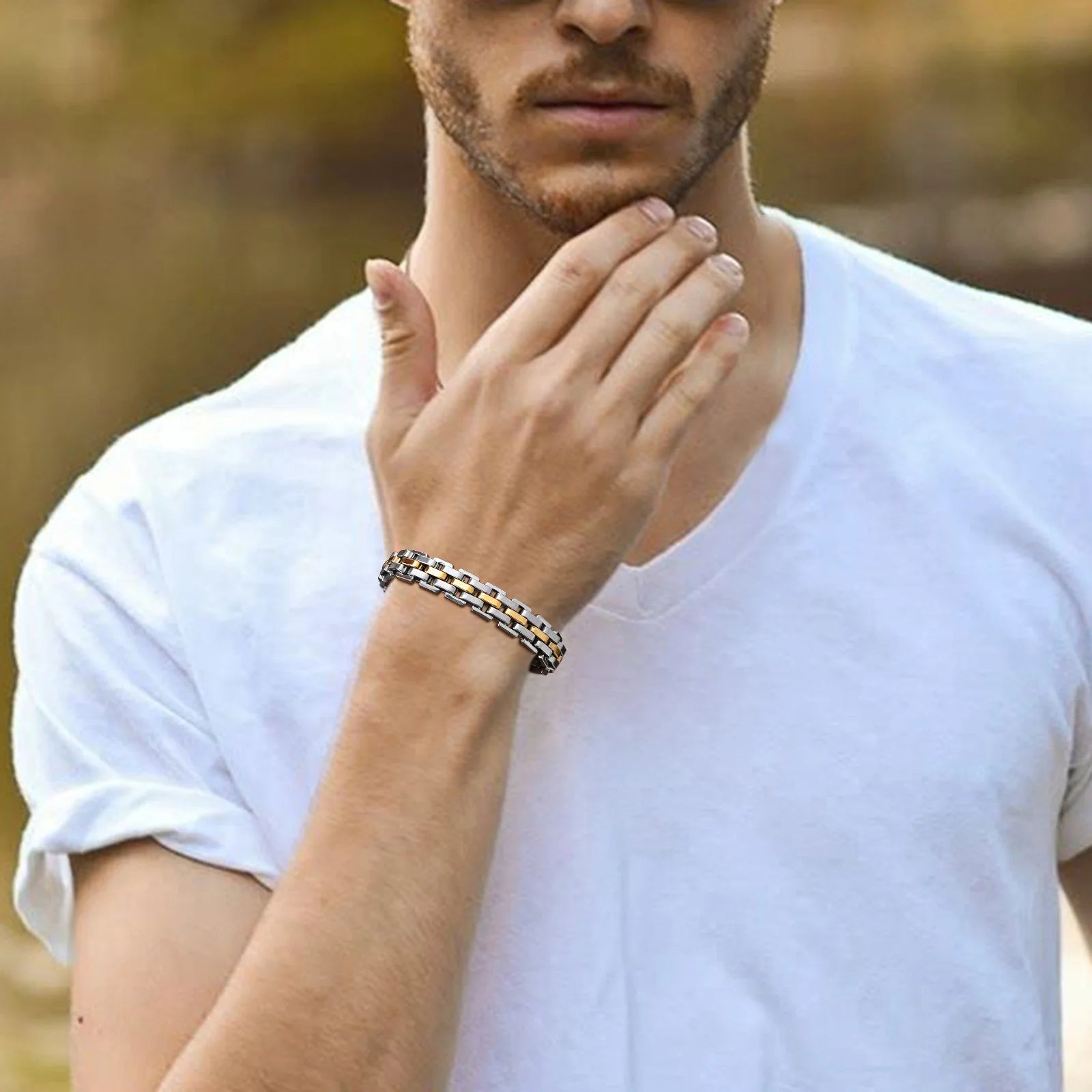 Two-Tone Stainless Steel Bracelet